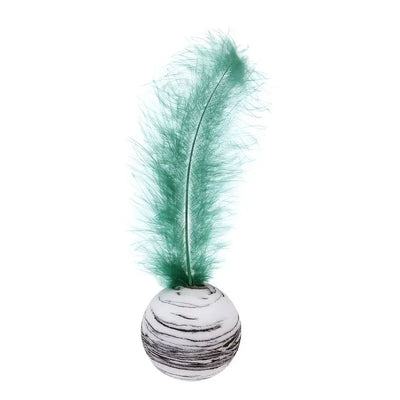 black feather toy ball for cats