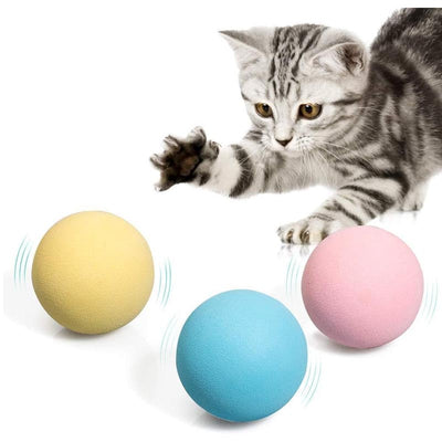cat playing with interactive balls with animal sounds