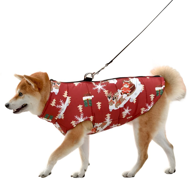 christmas red dog jacket