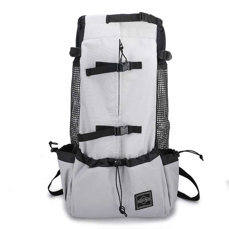 gray durable dog carrier backpack