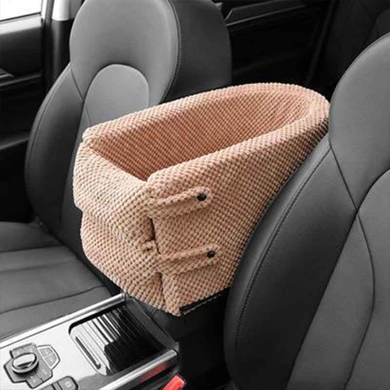 pink dog seat for center car console