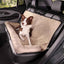 border collie on a large car seat bed