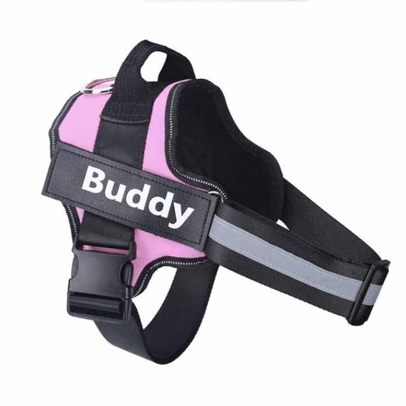 pink personalized dog harness